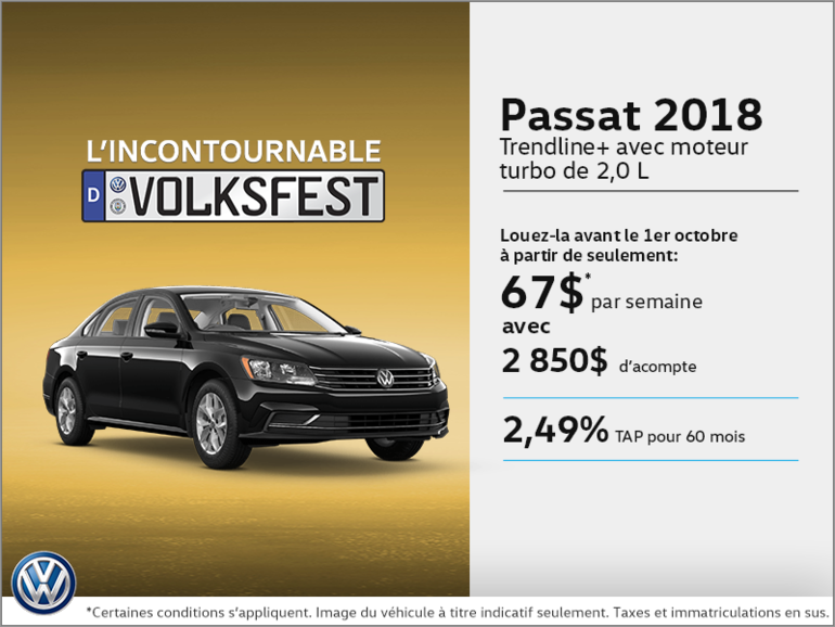 Louez la Passat 2018 dès aujourd'hui!