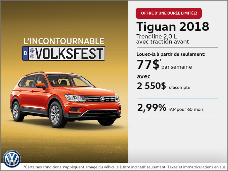 Louez le Tiguan 2018 dès aujourd'hui!