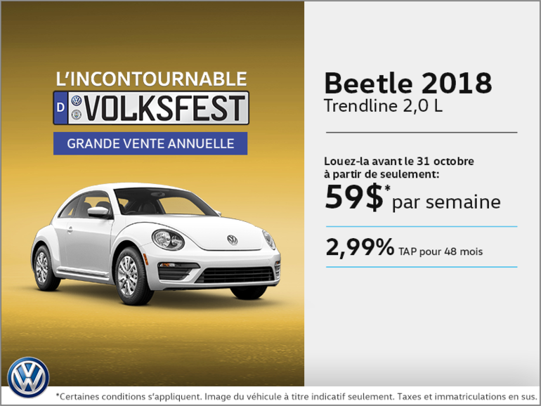 Louez la Beetle 2018 dès aujourd'hui!