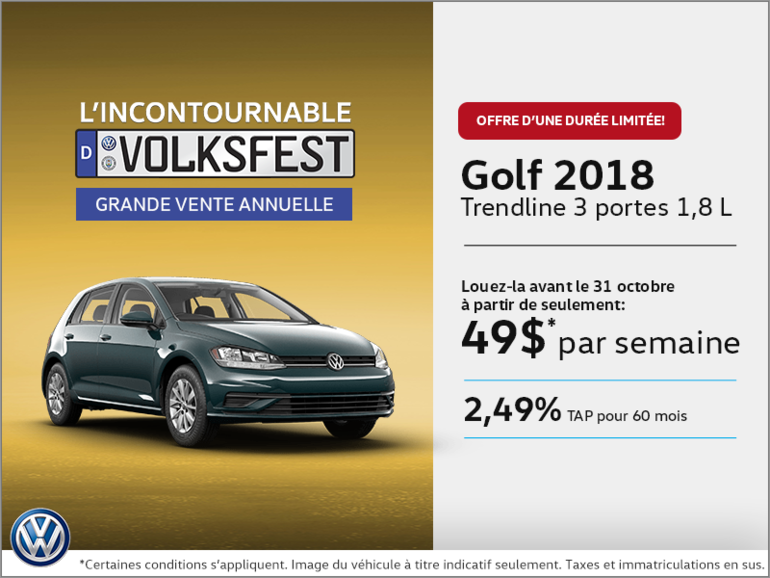 Louez la Golf 3 portes 2018 dès aujourd'hui!