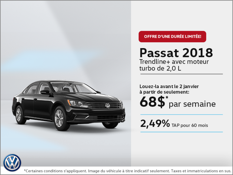 Louez la Passat 2018 dès aujourd'hui!