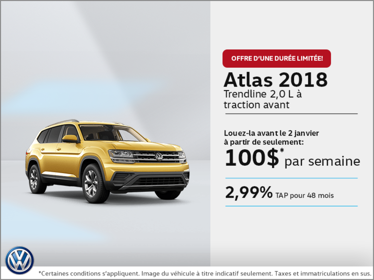 Louez l'Atlas 2018 dès aujourd'hui!