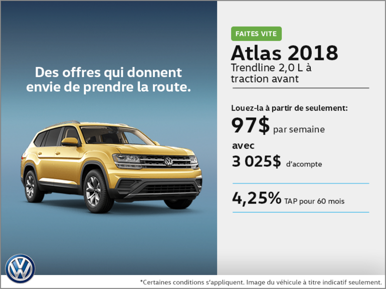 Conduisez l'Atlas 2018 dès aujourd'hui!