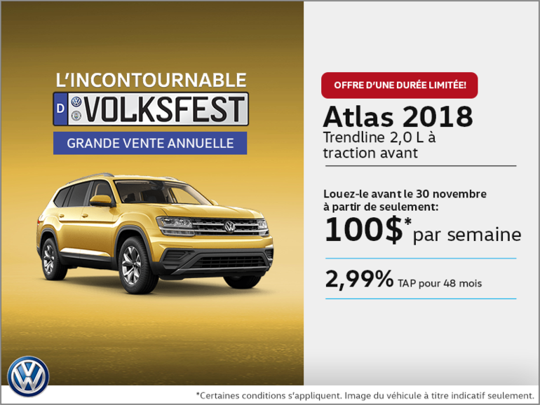 Conduisez l'Atlas 2018 dès aujourd'hui!