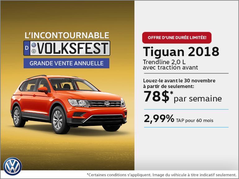 Conduisez le Tiguan 2018 dès aujourd'hui!