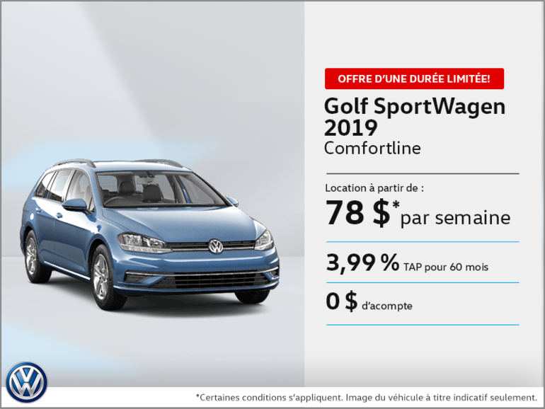 Louez la Golf SportWagen 2019!