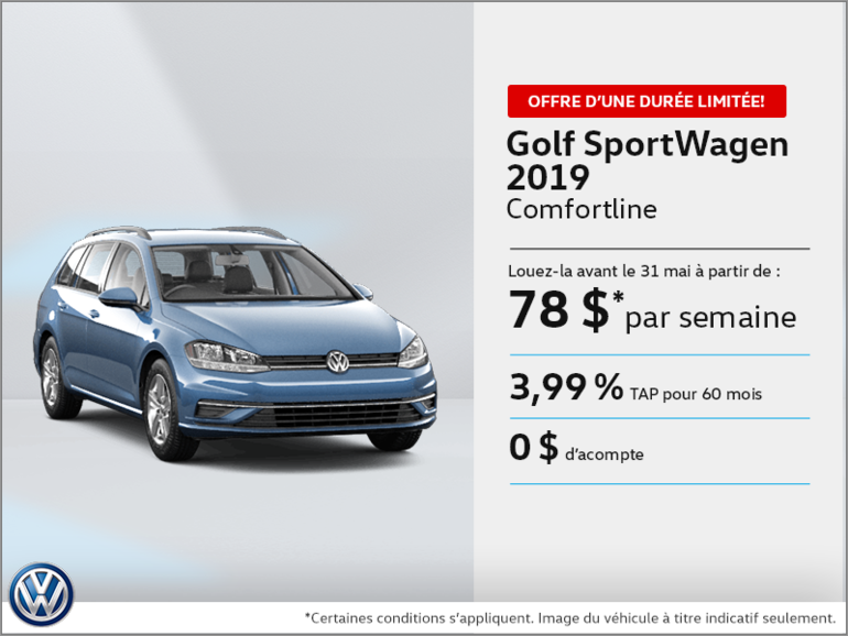 Louez la Golf SportWagen 2019!
