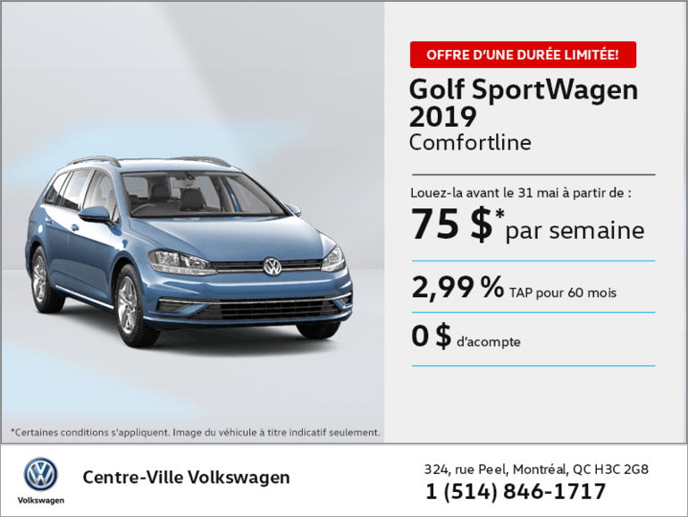 Louez la Golf SportWagen 2019!