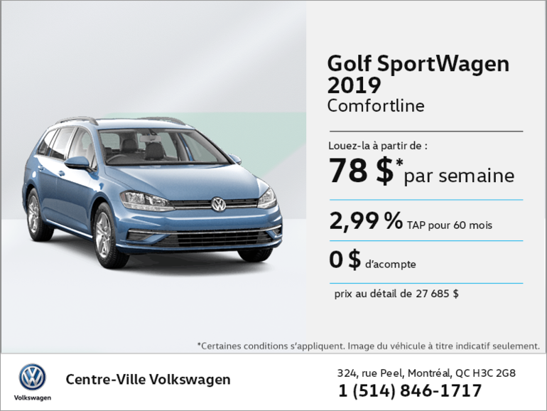 Louez la Golf SportWagen 2019!