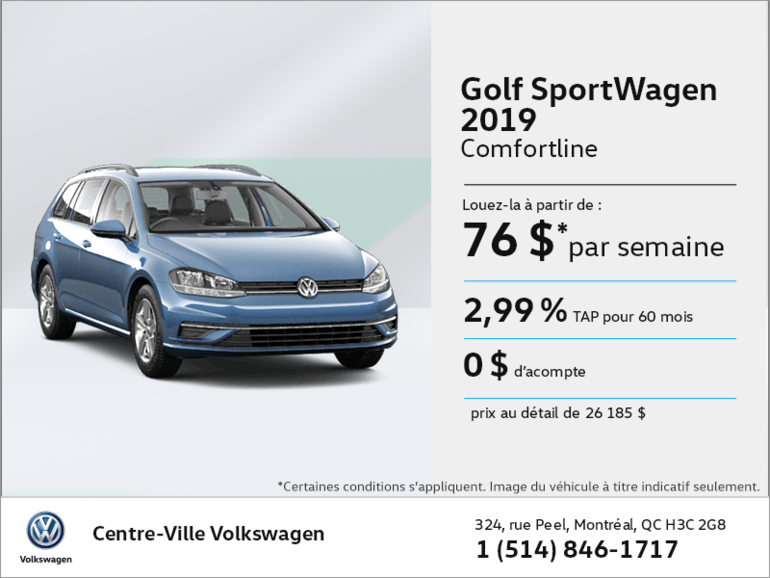 Louez la Golf SportWagen 2019!