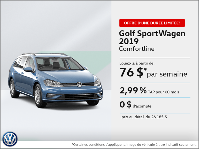 Louez la Golf SportWagen 2019!