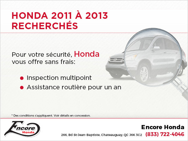 Honda 2011-2013 recherchés