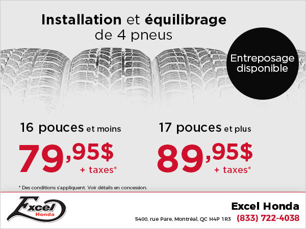 Installation et équilibrage des pneus