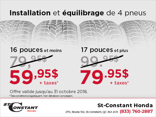 Installation et équilibrage des pneus