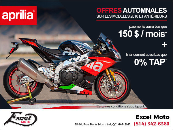 Offres automnales Aprilia