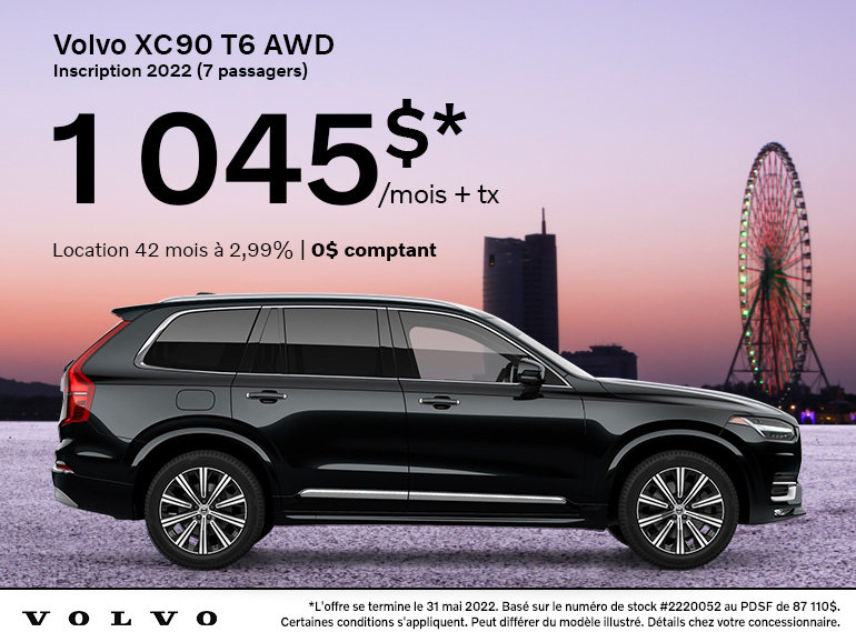 XC90 T6 AWD Inscription 2022 | 1 045$/mois*