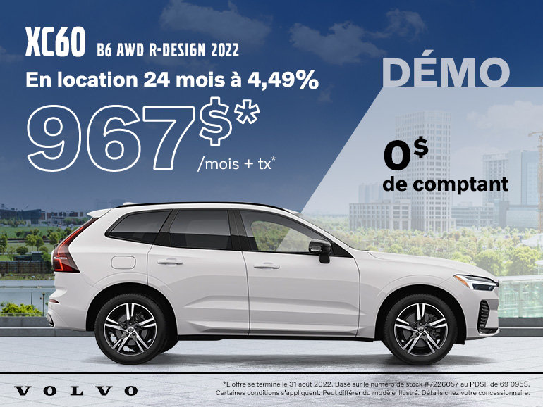 Démo Volvo XC60 | Location 967$/mois + tx*