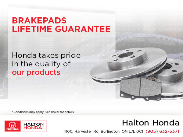 Brakepads Lifetime Guarantee