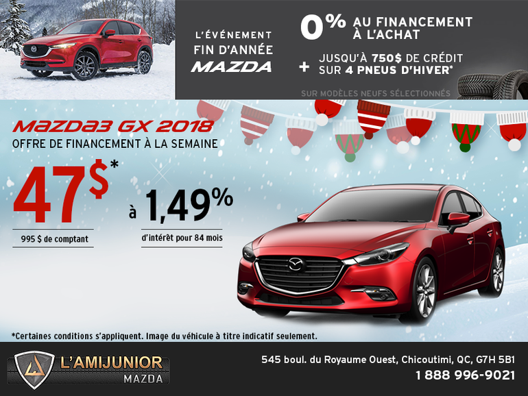 Procurez-vous la Mazda3 2018!