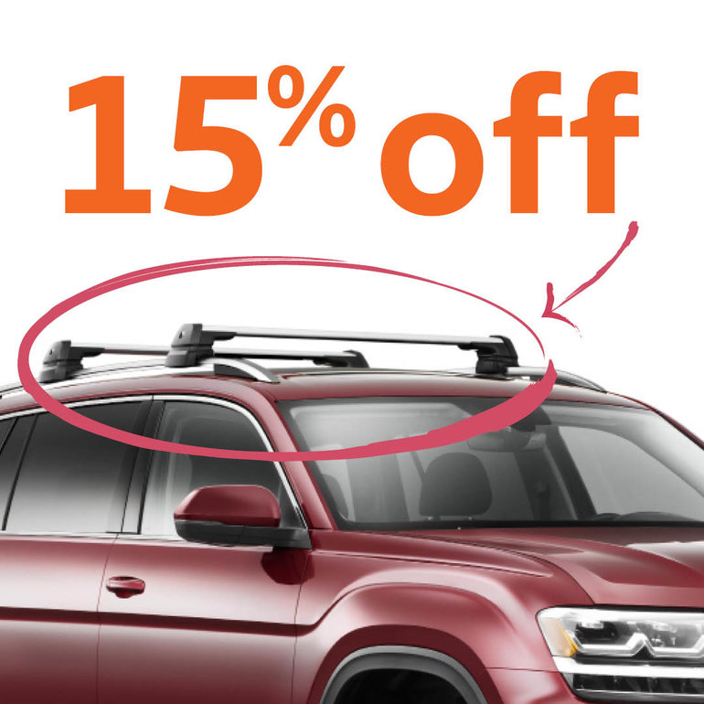 15% off VW base carrier bars until August 31, 2018