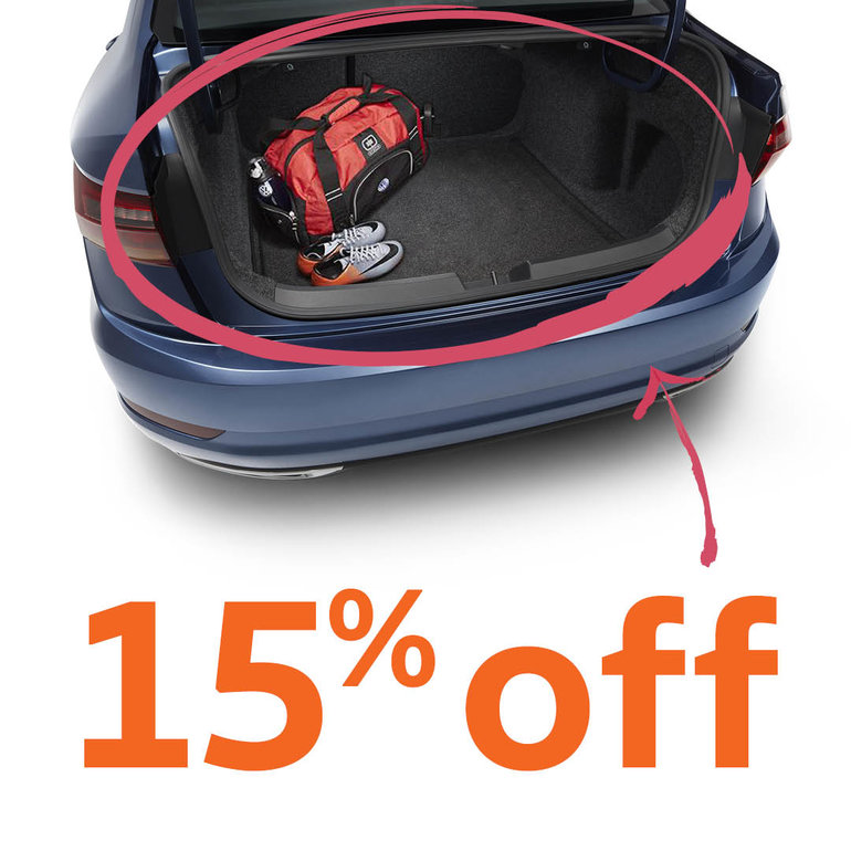 15% off all Volkswagen trunk liners