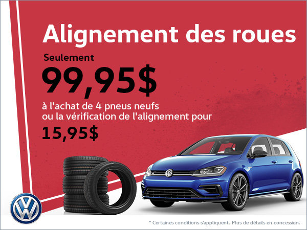 Promotions pour l'alignement des roues