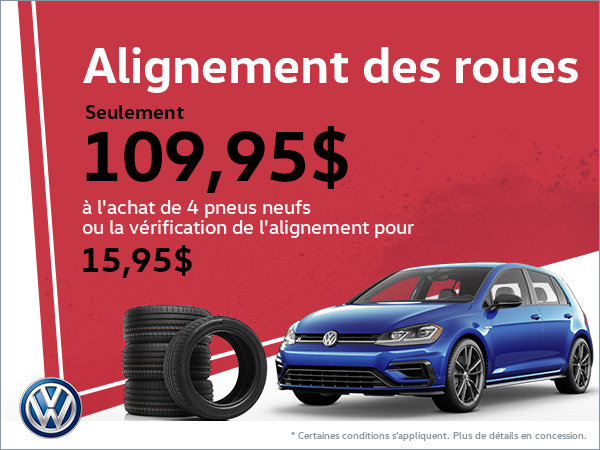 Promotions pour l'alignement des roues