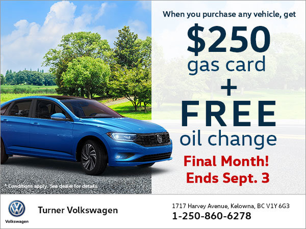 $250 Gas Card & Free Oil Change
