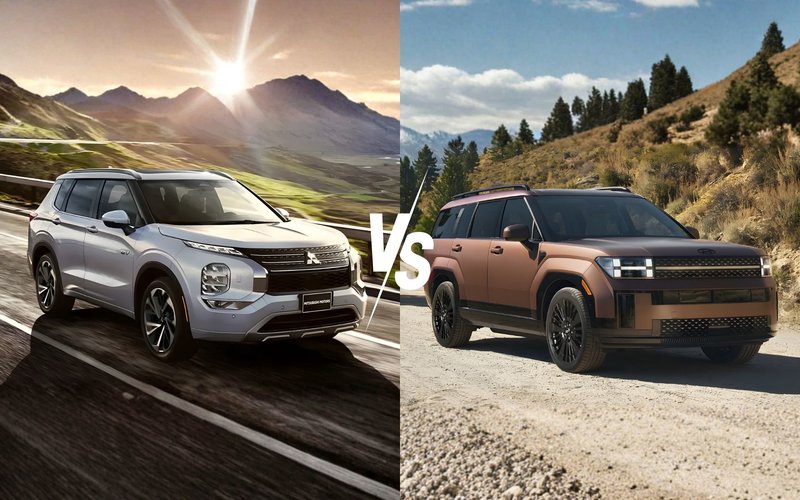 2025 Mitsubishi Outlander PHEV vs. 2026 Hyundai Santa Fe Hybrid