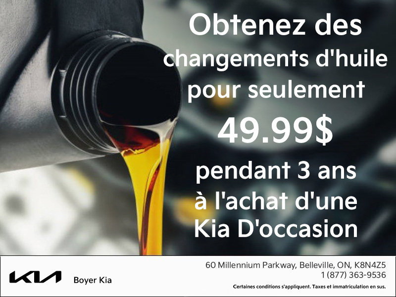 Obtenez des changements d'huile pour seulement 49,99 $