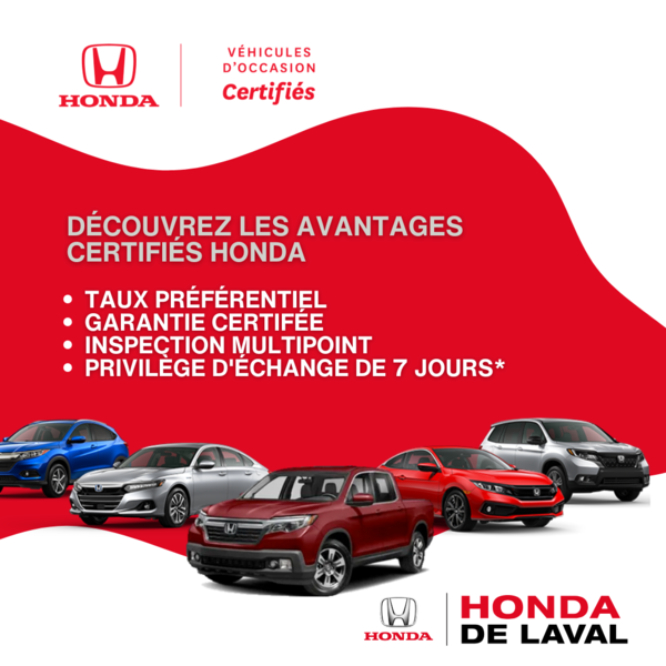 L'avantage Certifié Honda