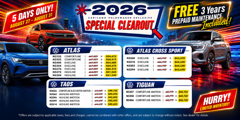 CAPILANO VOLWAGEN EXCLUSIVE | Clearout Event!