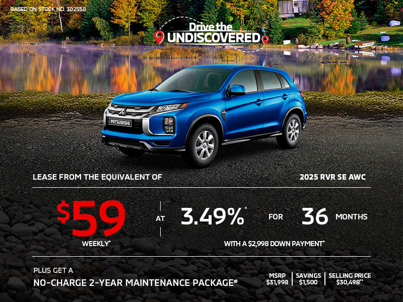 Lease a 2025 Mitsubishi RVR SE AWC for as low as $59 weekly*