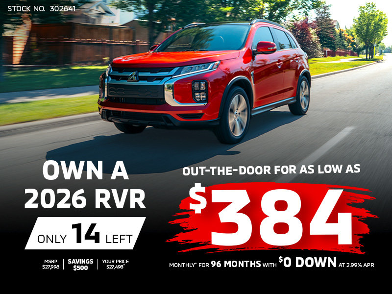 14 Left! Own a 2026 Mitsubishi RVR for as low as $384 monthly*