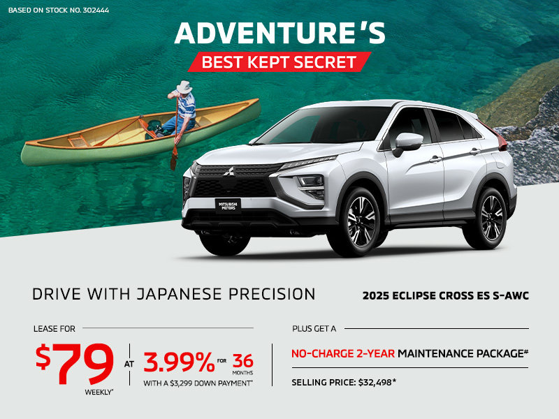 Lease a 2025 Mitsubishi Eclipse Cross ES S-AWC for as low as $79 weekly*
