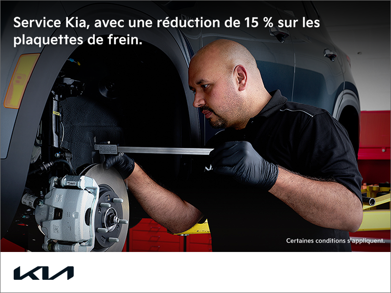 Obtenez 15 % de réduction sur les plaquettes de frein d'origine Kia
