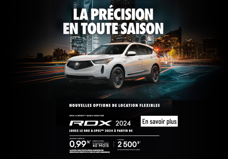 Découvrez nos nouvelles options de location flexibles pour le 2025 Acura RDX. Informez-vous dès maintenant !