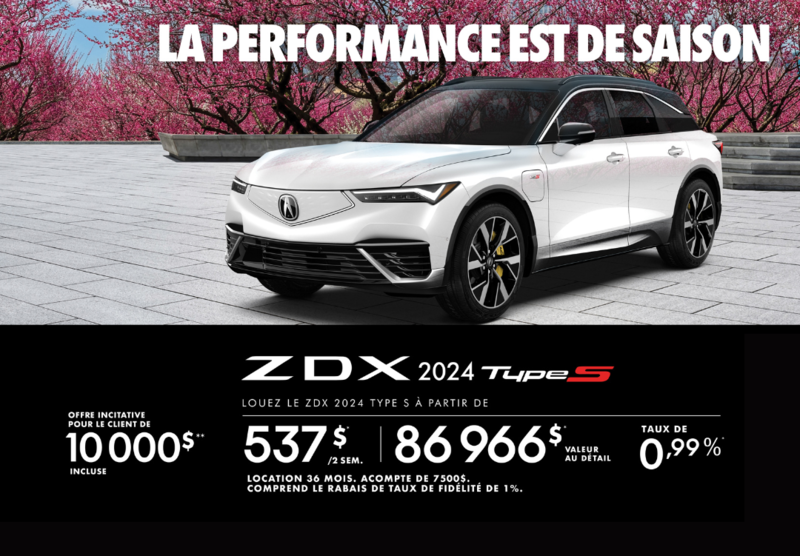 Offre exclusive sur l’Acura ZDX TYPE S 2024!