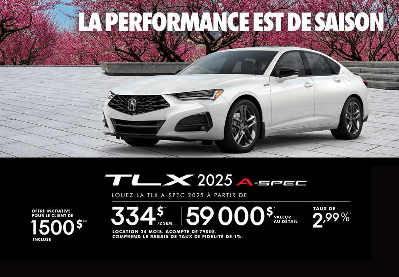 Offre exclusive sur l’Acura TLX A-SPEC 2025!