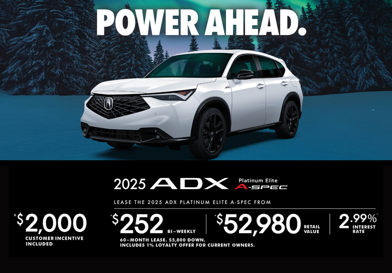 EXCLUSIVE LEASE OFFER ON THE Acura ADX 2025 PLATINUM ELITE A-SPEC 2025!