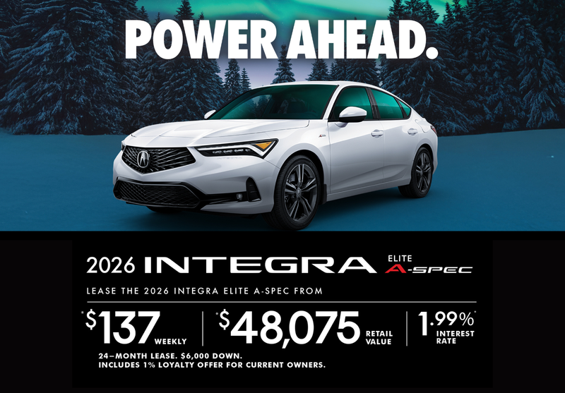 EXCLUSIVE LEASE OFFER ON THE Acura Integra 2026 ELITE A-SPEC 2026!