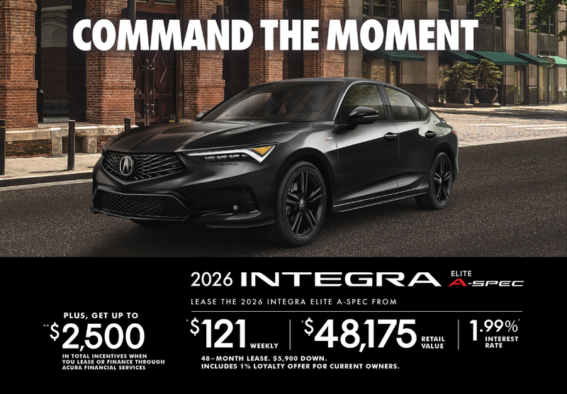 EXCLUSIVE LEASE OFFER – 2026 Acura Integra Elite A-Spec!