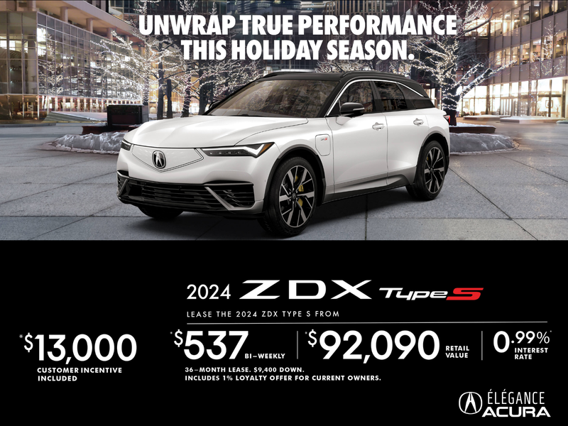 EXCLUSIVE LEASE OFFER ON THE 2024 ACURA ZDX TYPE S!