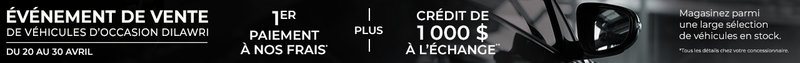 ÉVÉNEMENT DE VENTE DE VÉHICULES D'OCCASION |  DU 20 AU 30 AVRIL