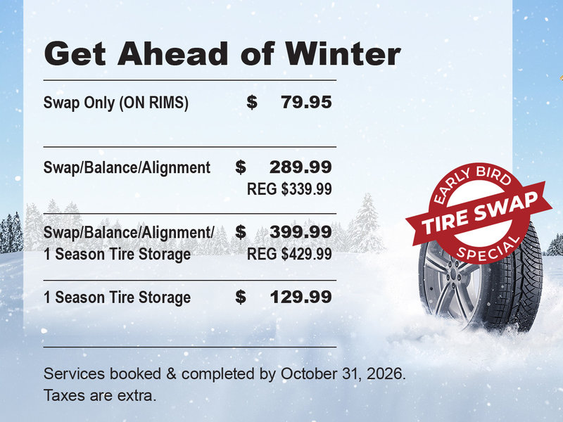 Early Bird Winter Tire Swap Special