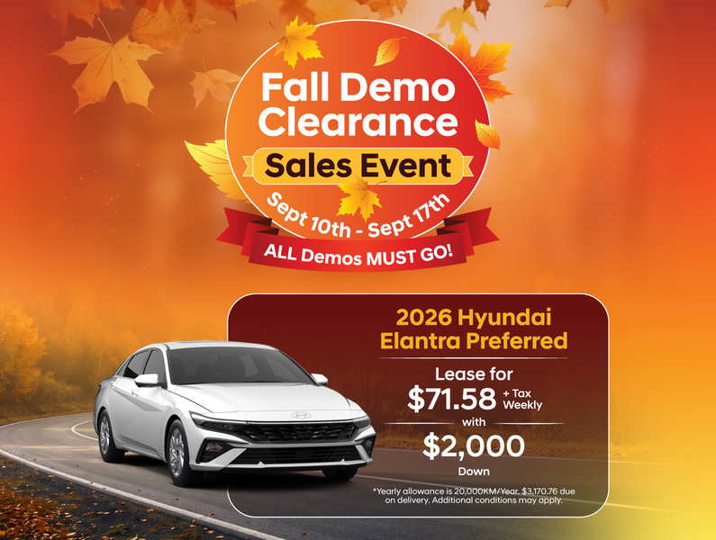 Fall Demo Clearance Sales Event - 2026 Elantra Preferred