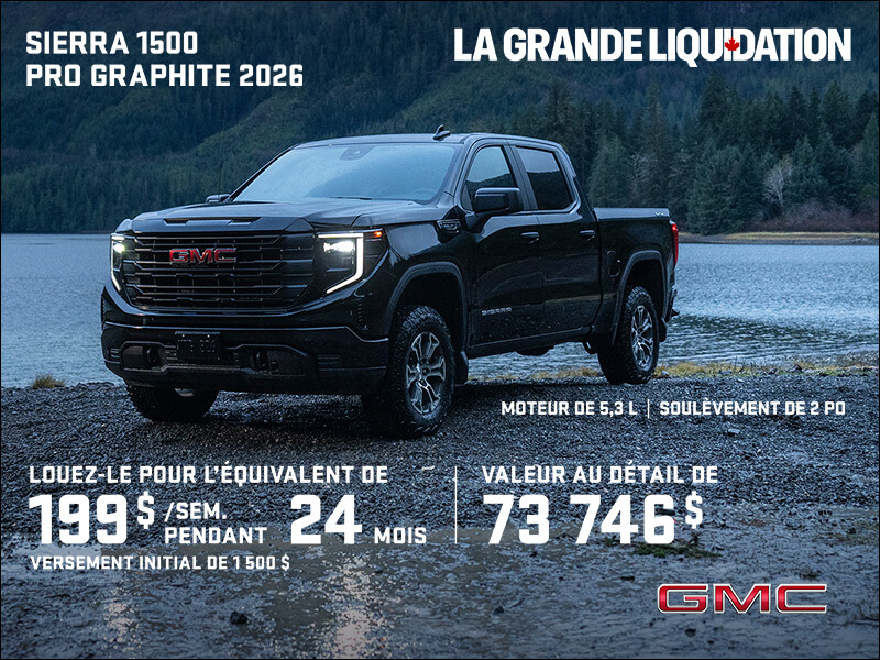 Le GMC Sierra 1500 Pro Graphite 2026 à cabine multiplace