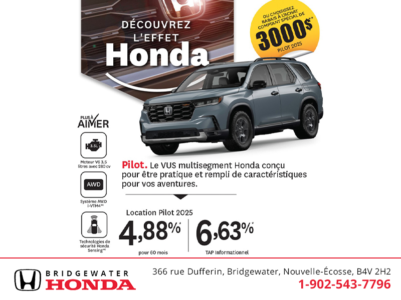 Obtenez le Honda Pilot 2025 !