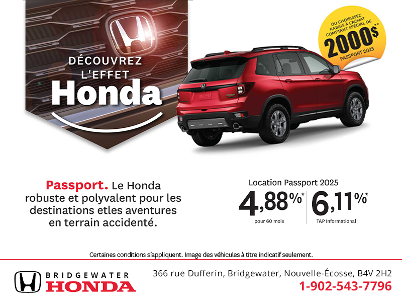 Procurez-vous le Honda Passport 2025 !