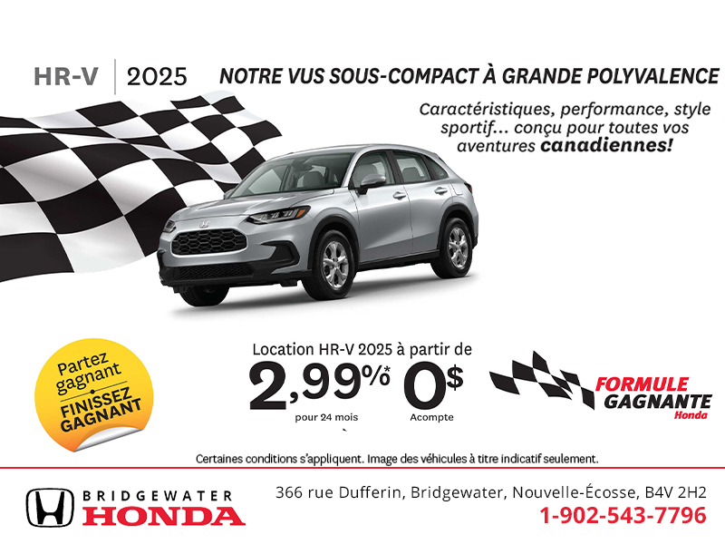 Obtenez le Honda HR-V 2025 !